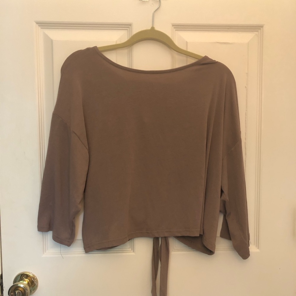 Brown Jersey Kit Tie Back Top